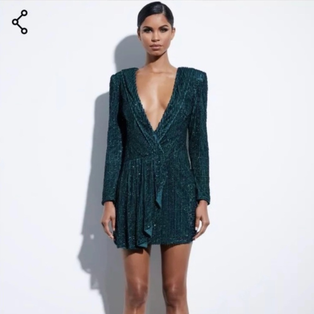 Missguided Green Sequin Dress